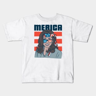 Funny Vice President Kamala Harris 4th of July Merica Kids T-Shirt